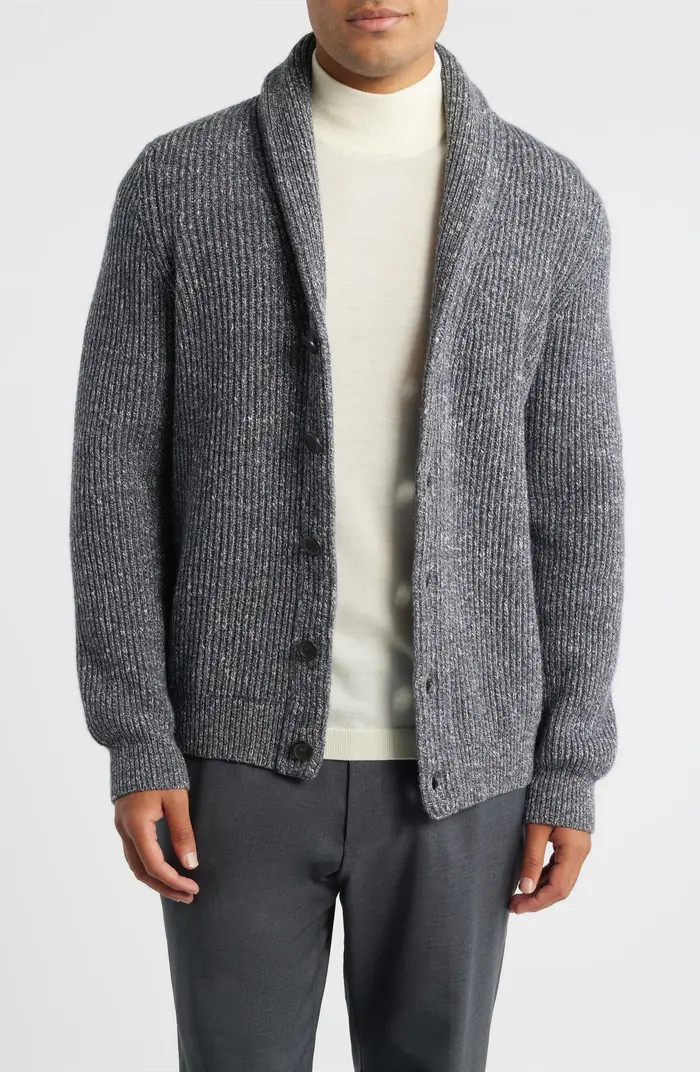 Wool & Silk Shawl Collar Cardigan | Nordstrom