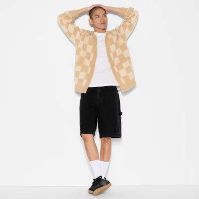 Men's Oversized Cardigan Sweater - Original Use™ Cream Check M | Target