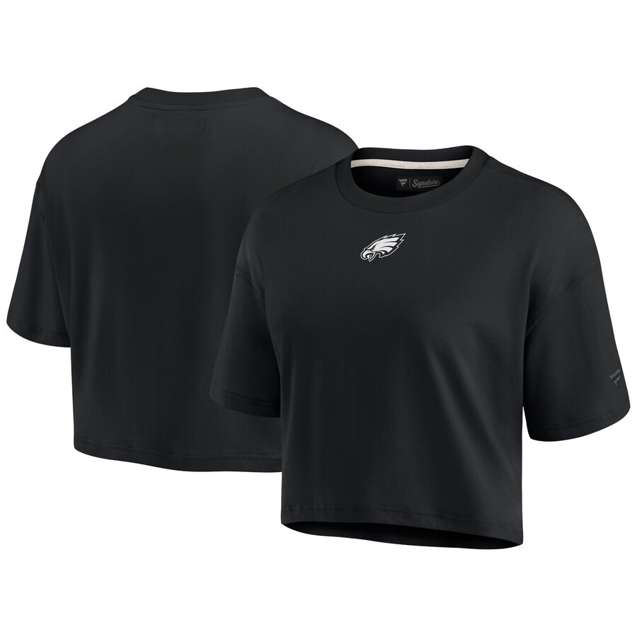 Women's Philadelphia Eagles Fanatics Black Elements Super Soft Boxy Cropped T-Shirt | NFL Shop