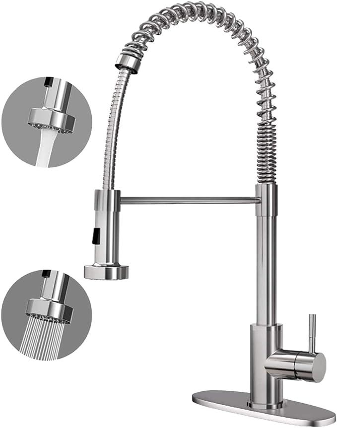 CORYSEL Kitchen Faucets with Pull Down Sprayer, Lead-Free Stainless Steel Faucets for Kitchen Sin... | Amazon (CA)