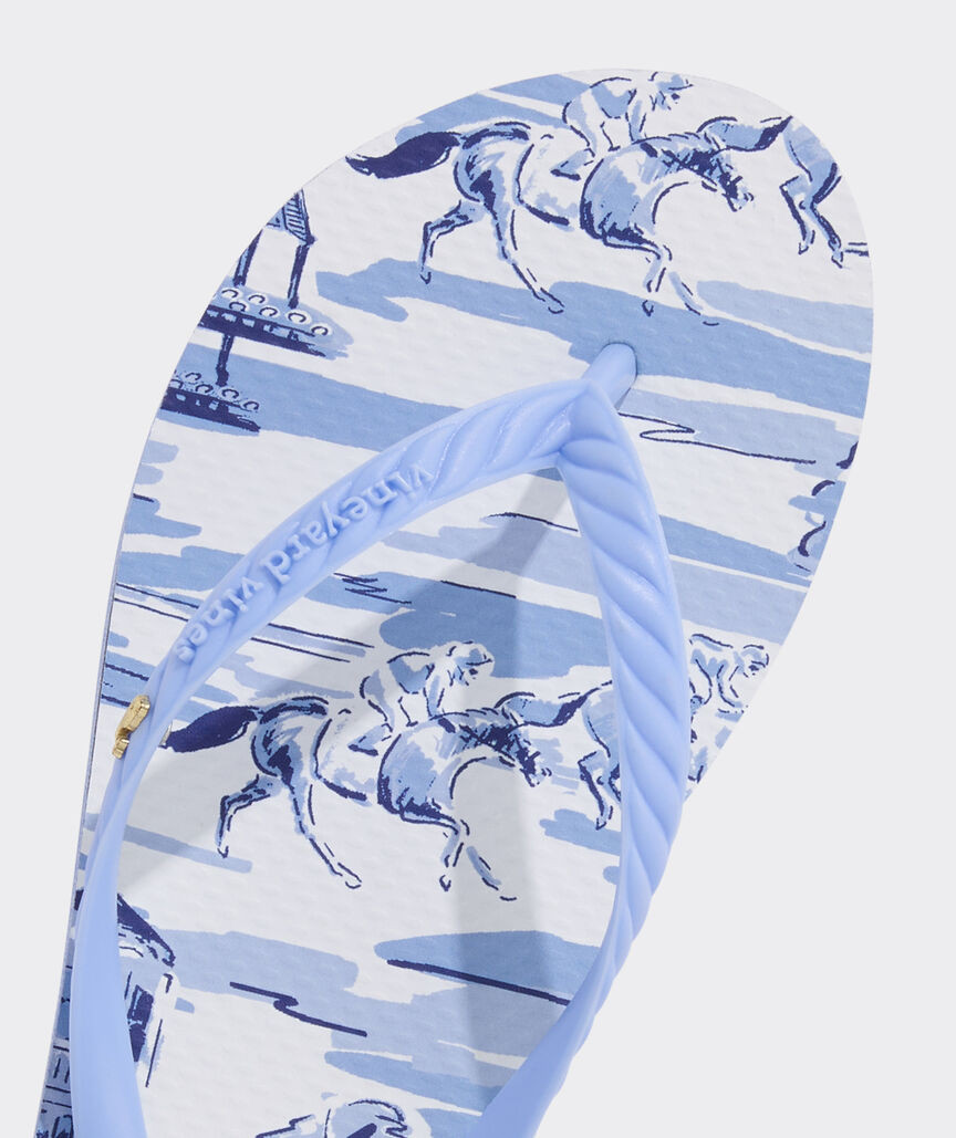 Kentucky Derby Women's Churchill Scenes Flip Flops | vineyard vines