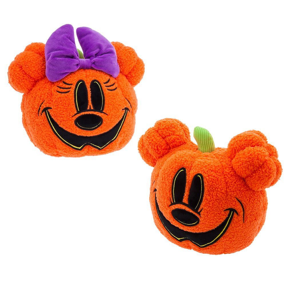 Mickey and Minnie Mouse Jack-o'-Lantern Halloween Throw Pillow Set | Disney Store