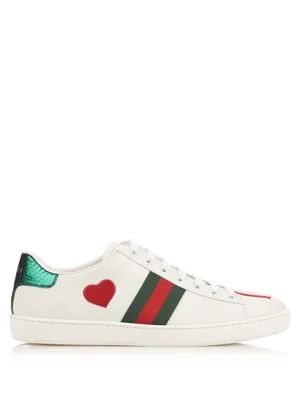 Ace embroidered low-top leather trainers | Matches (US)
