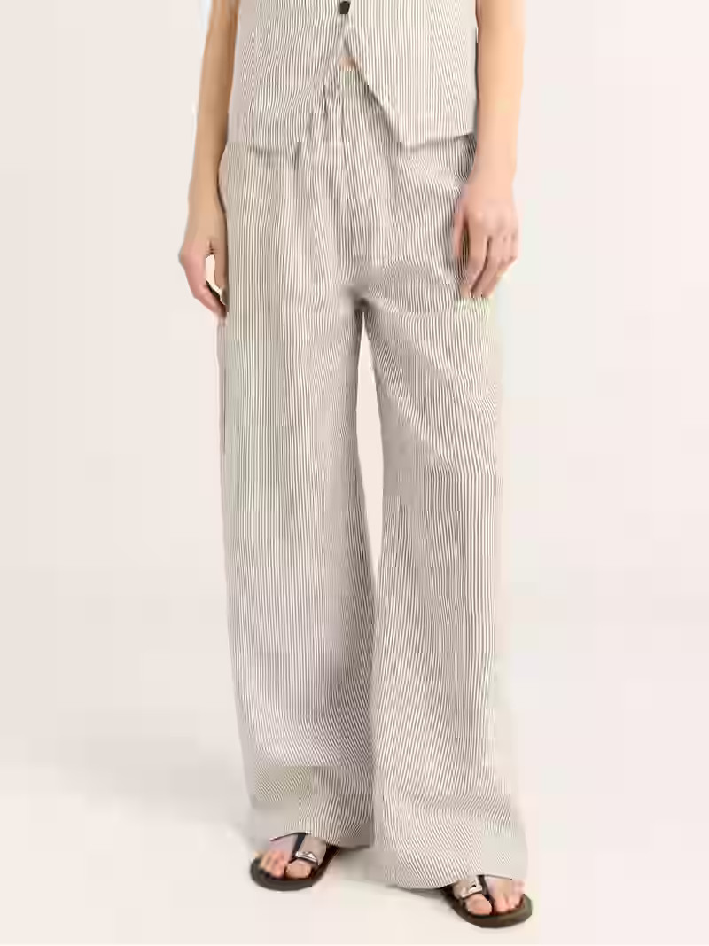 Scoop Women's Linen Blend Wide Leg Pants, 32" Inseam, Sizes XS-4X | Walmart (US)
