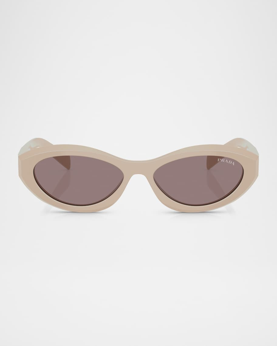 Prada PR 26ZSF Acetate Oval Sunglasses | Neiman Marcus