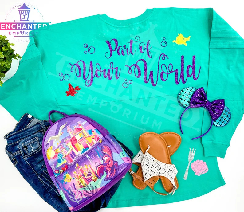 Part of Your World Ariel Little Mermaid Inspired Disney Princess Jersey, Disney Princess Ariel Fl... | Etsy (US)