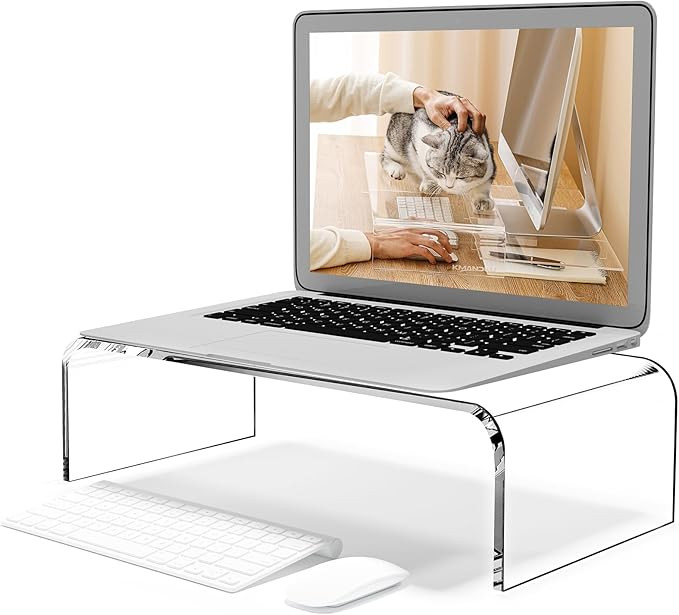 Acrylic Laptop Stand Monitor Riser Clear Computer Stand Storage Support Desktop Stand, Printer, T... | Amazon (US)