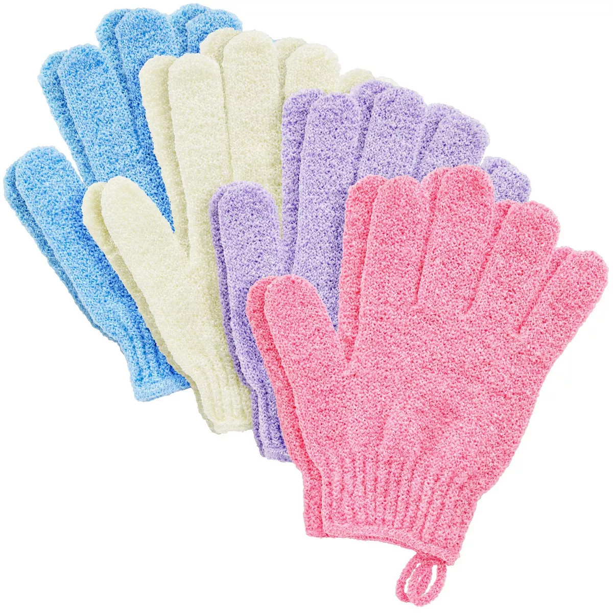 Juvale 4 Pairs Body Exfoliating Gloves for Shower, Bath Scrub Wash Mitt for Women, Men, Spa, Mass... | Target