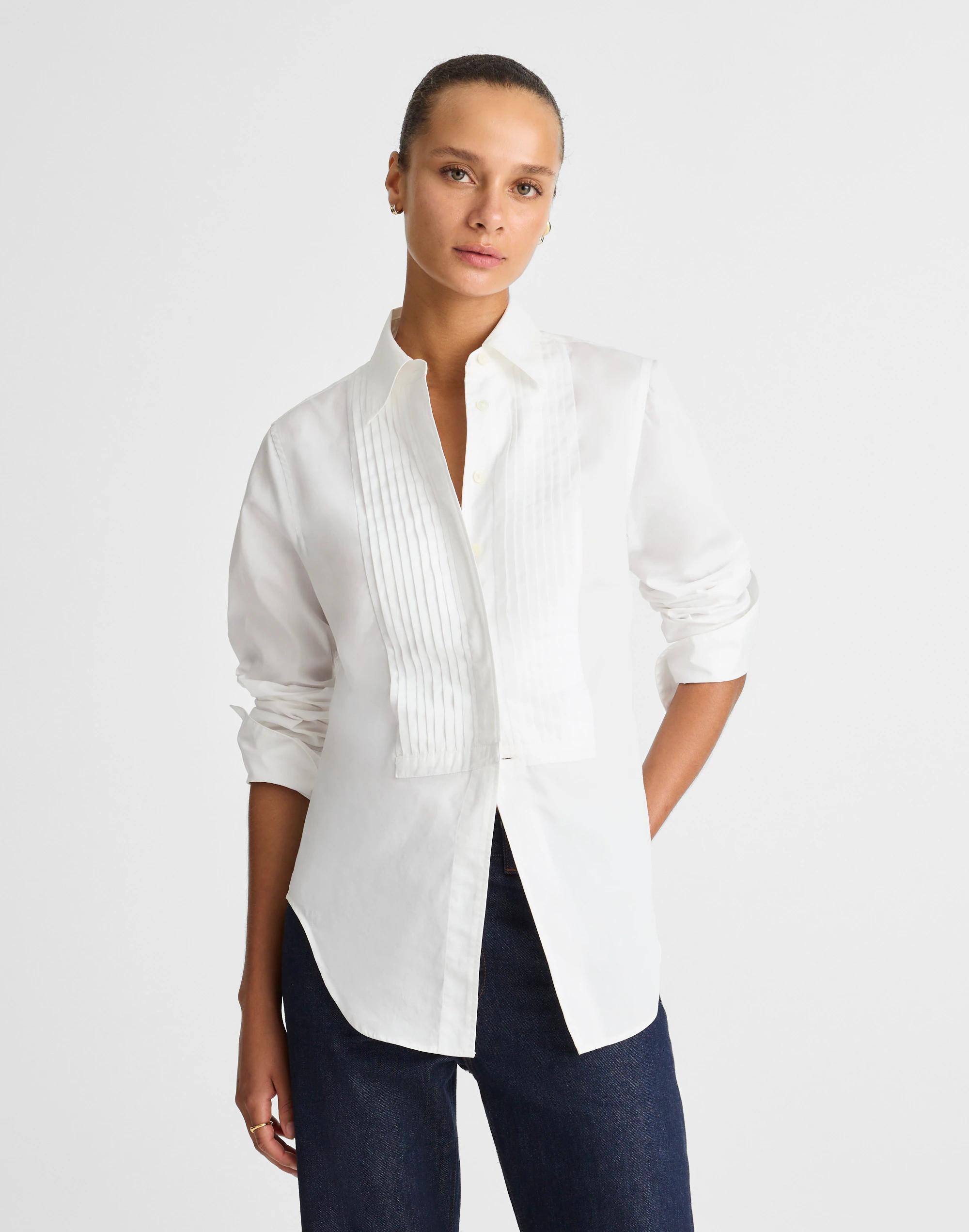 Cutaway Tuxedo Shirt in Poplin | Madewell