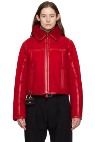 Red Cosmo Shearling Jacket | SSENSE