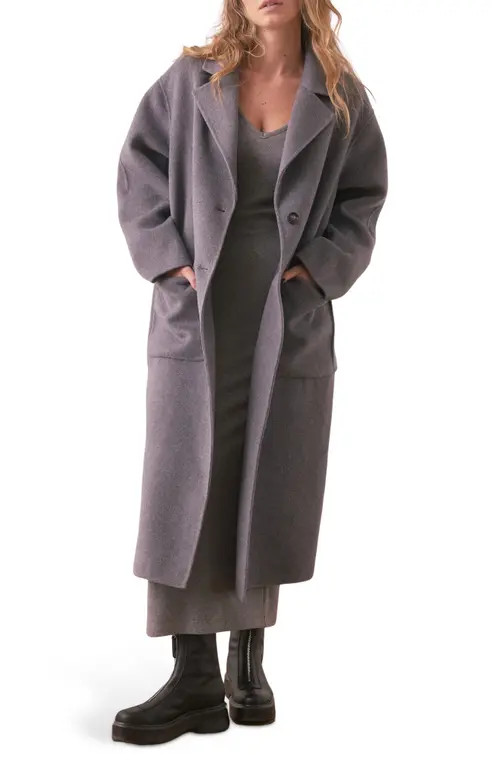 Marine Layer Colette Oversize Double Face Longline Coat in Grey Heather at Nordstrom, Size Small | Nordstrom