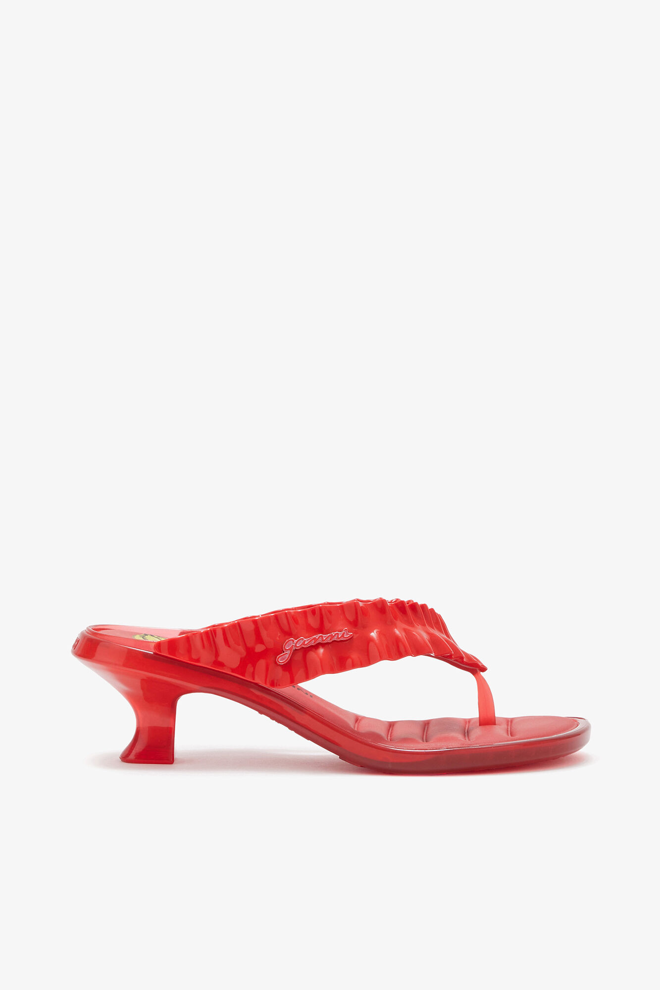 Melissa Thong Kitten Heel in Red | Ganni