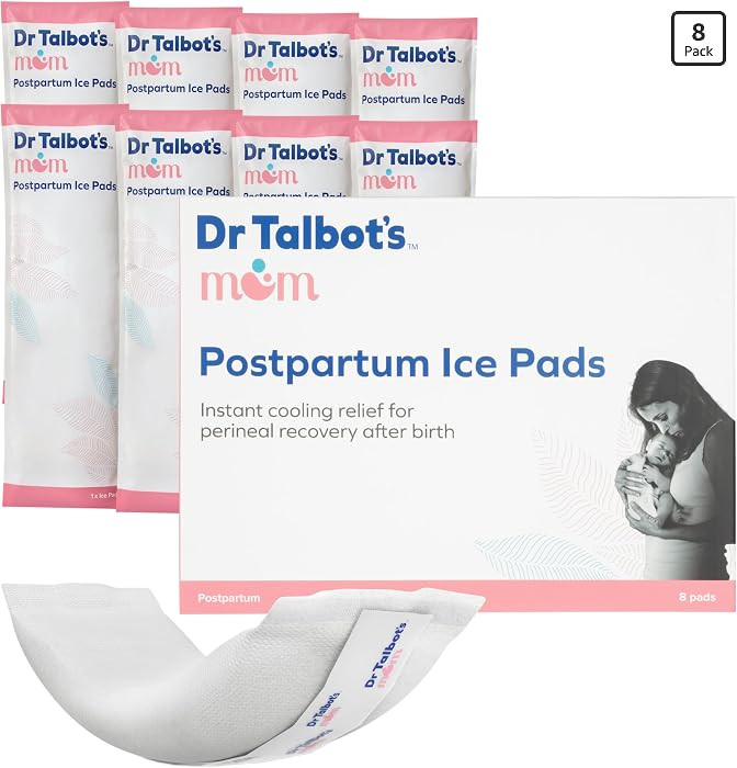 Dr. Talbot's Mom Postpartum Ice Pads for Pain Relief - 8-Pack - 2-in-1 Absorbent Postpartum Pads for Women After Birth | Amazon (US)