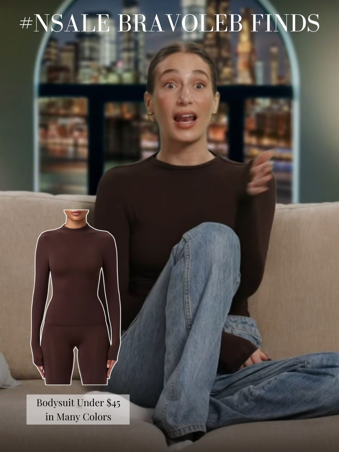 New #NSALE Find! Amanda Batula's Brown Confessional Bodysuit is Available in Multiple Colors 

 