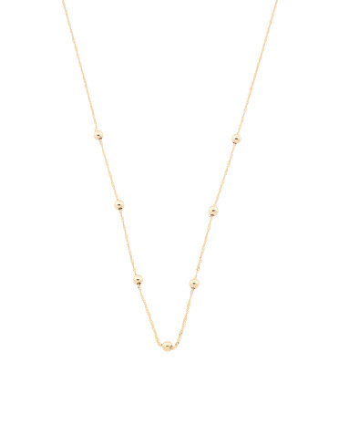 Made In Italy 14k Gold Beaded Necklace | TJ Maxx
