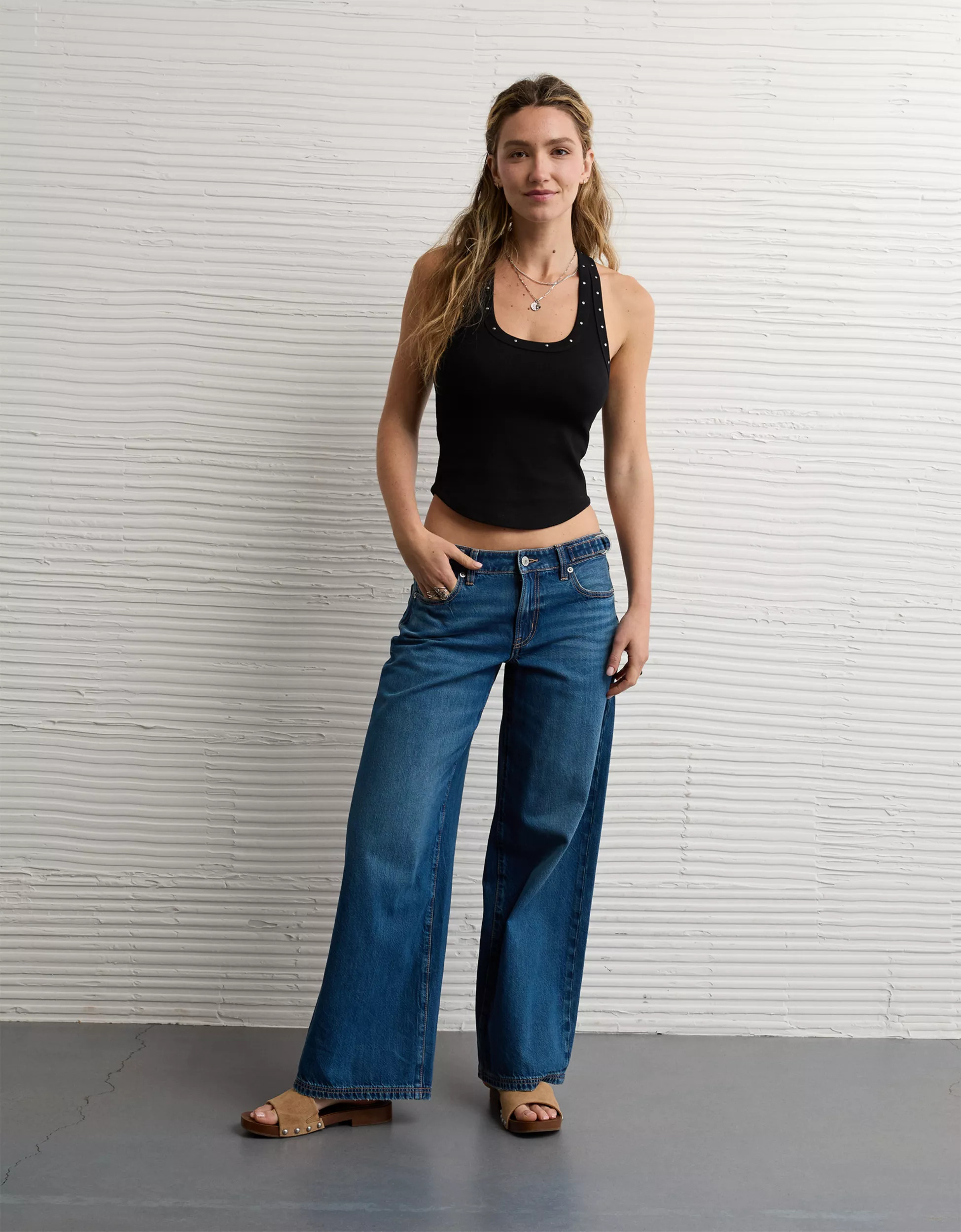 AE Studded Scoop Neck Tank Top | American Eagle Outfitters (US & CA)