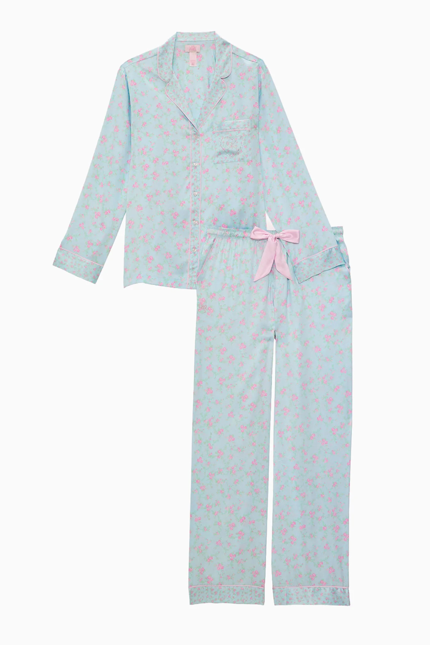PINK x LoveShackFancy Satin PJ Set | LoveShackFancy