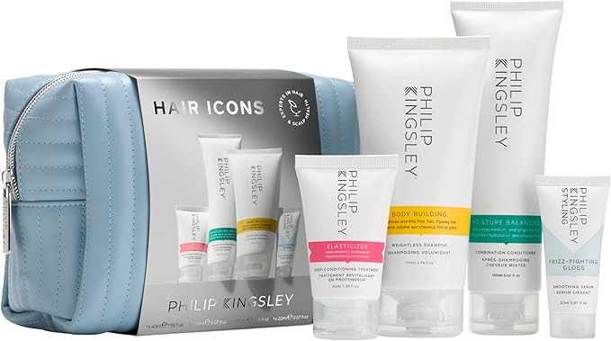 Philip Kingsley | The Hair Icons Gift Set | Elasticizer, Shampoo, Conditioner & Gloss Serum | Hyd... | Amazon (UK)