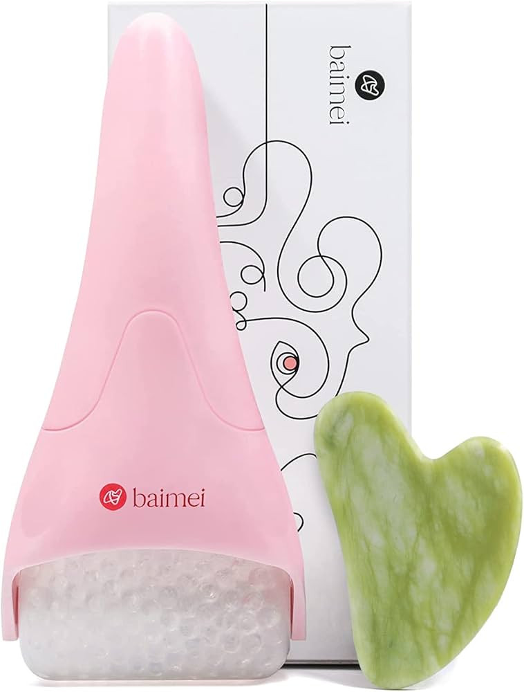Ice Roller for Face and Gua Sha Facial Tools, BAIMEI Ice Face Roller Reduces Puffiness Migraine P... | Amazon (US)