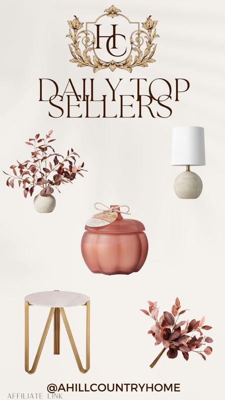 Daily top sellers!

Follow me @ahillcountryhome for daily shopping trips and styling tips!

Seasonal, Home, Summer, Fall, Stems, Pumpkin, Lamp, Table

#LTKU #LTKSeasonal #LTKhome