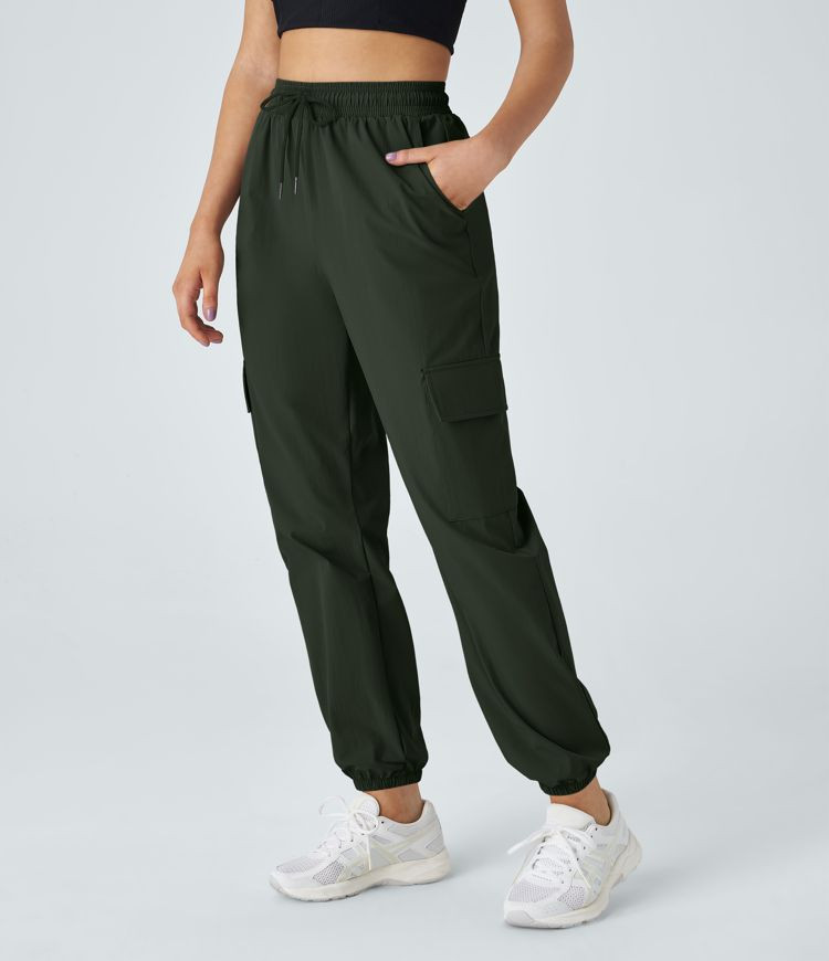 Women’s Mid Rise Drawstring Side Pocket Casual Cargo Joggers - Halara | Halara UK