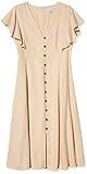 Calvin Klein Women's Flutter Sleeve V-Neck Midi with Button Front Dress, Shell, 2 | Amazon (US)