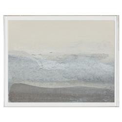 Marco Coastal Beach Blue Abstract Landscape I Acrylic Frame Painting | Kathy Kuo Home