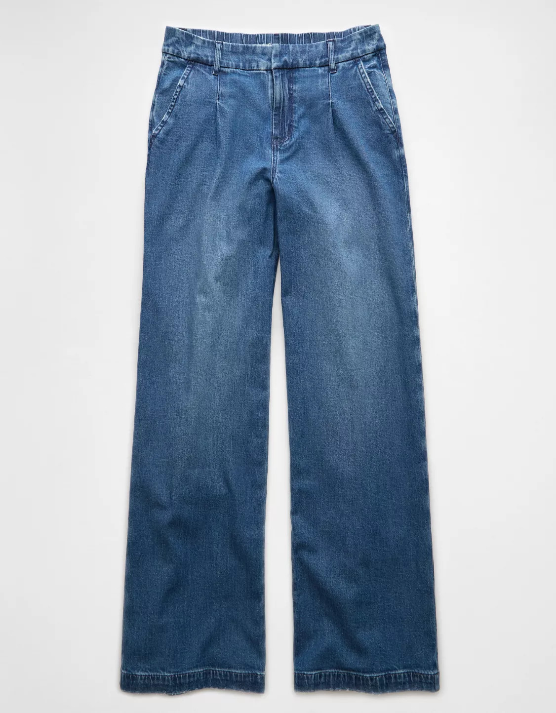 AE Stretch Super High-Waisted Wide-Leg Trouser Jean | American Eagle Outfitters (US & CA)