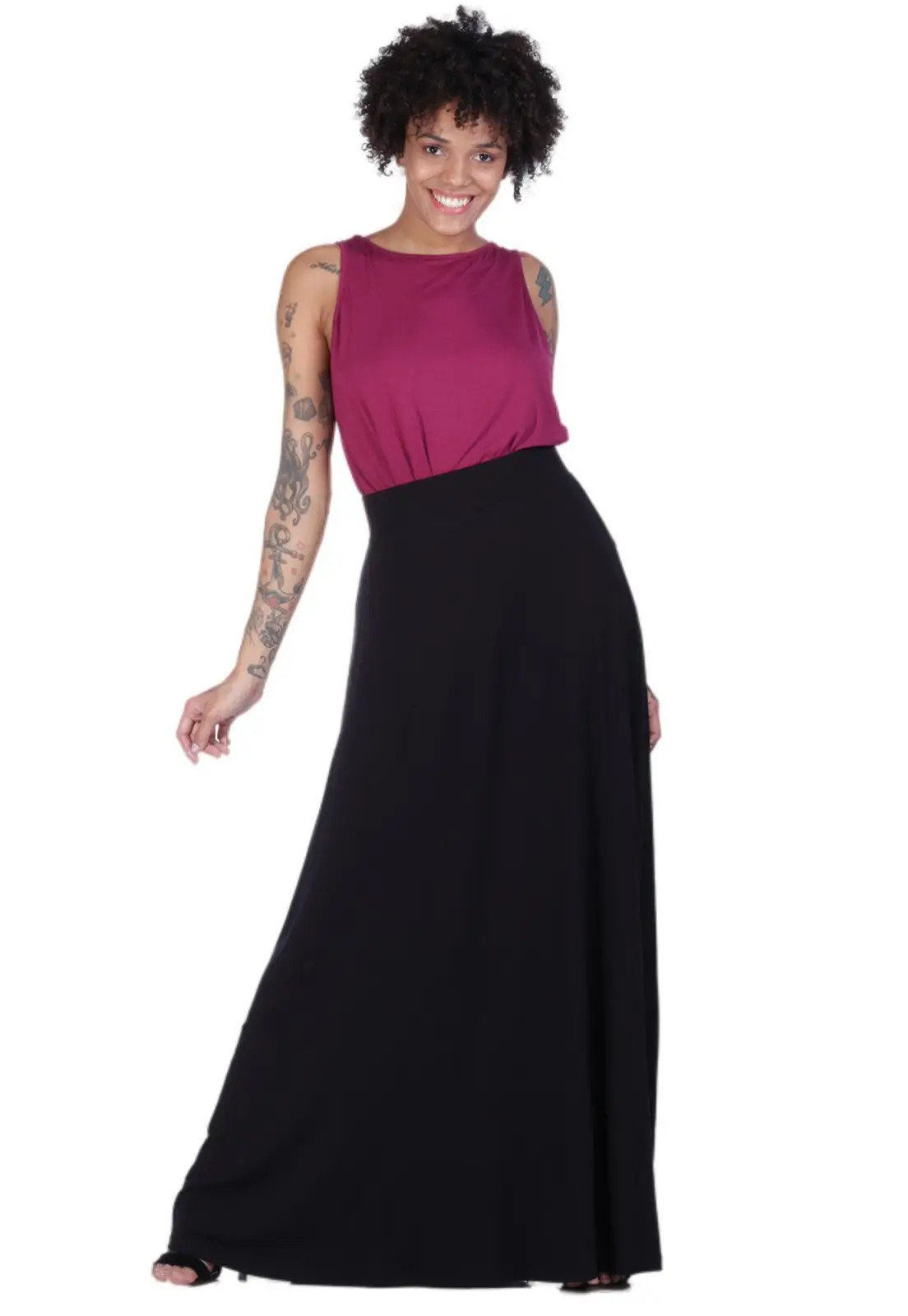 Saia Longa Amazonia Vittal Lisa Loures Black Preto | Dafiti (BR)