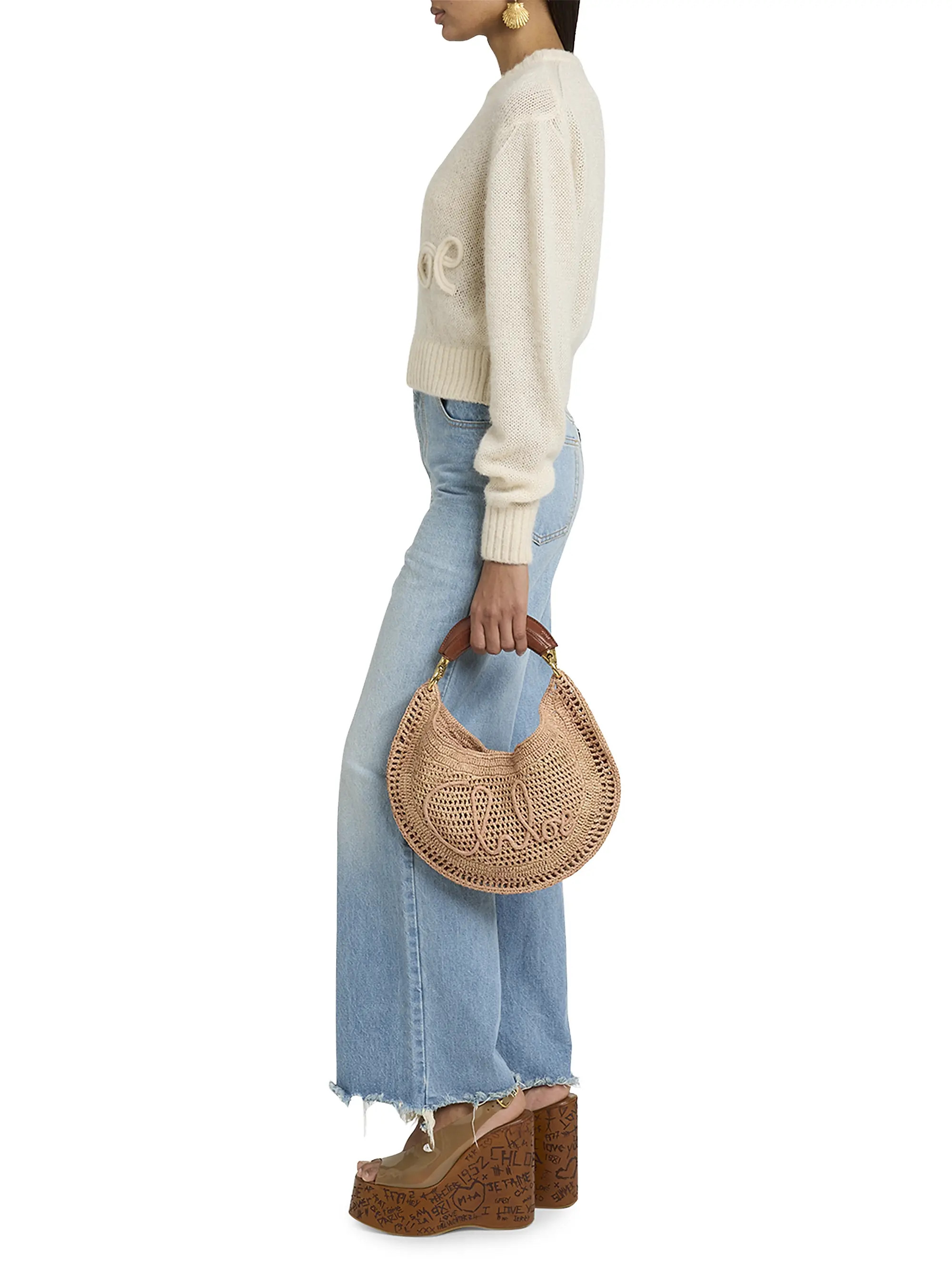 Summer Banana Logo-Crocheted Hobo Bag | Saks Fifth Avenue