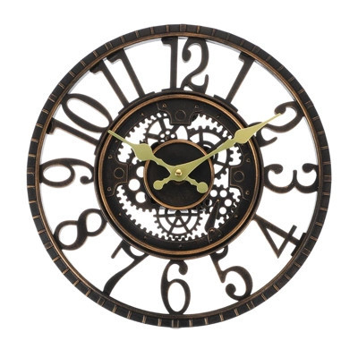 Unique Bargains Waterproof Battery Powered Quartz Movement Outdoor Clock 12 Inch Gold | Target
