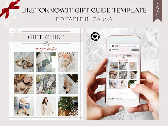 LikeToKnow It Holiday GIFT GUIDE Canva Template, Customizable Editable Collage For Bloggers Influ... | Etsy (US)