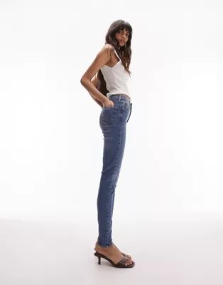 Topshop Jamie recycled cotton blend jean in mid blue | ASOS (Global)
