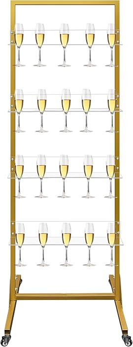 Royxen Champagne Wall Holder, Champagne Tower, Wine Glass Stemware Rack, Metal Champagne Flutes D... | Amazon (US)