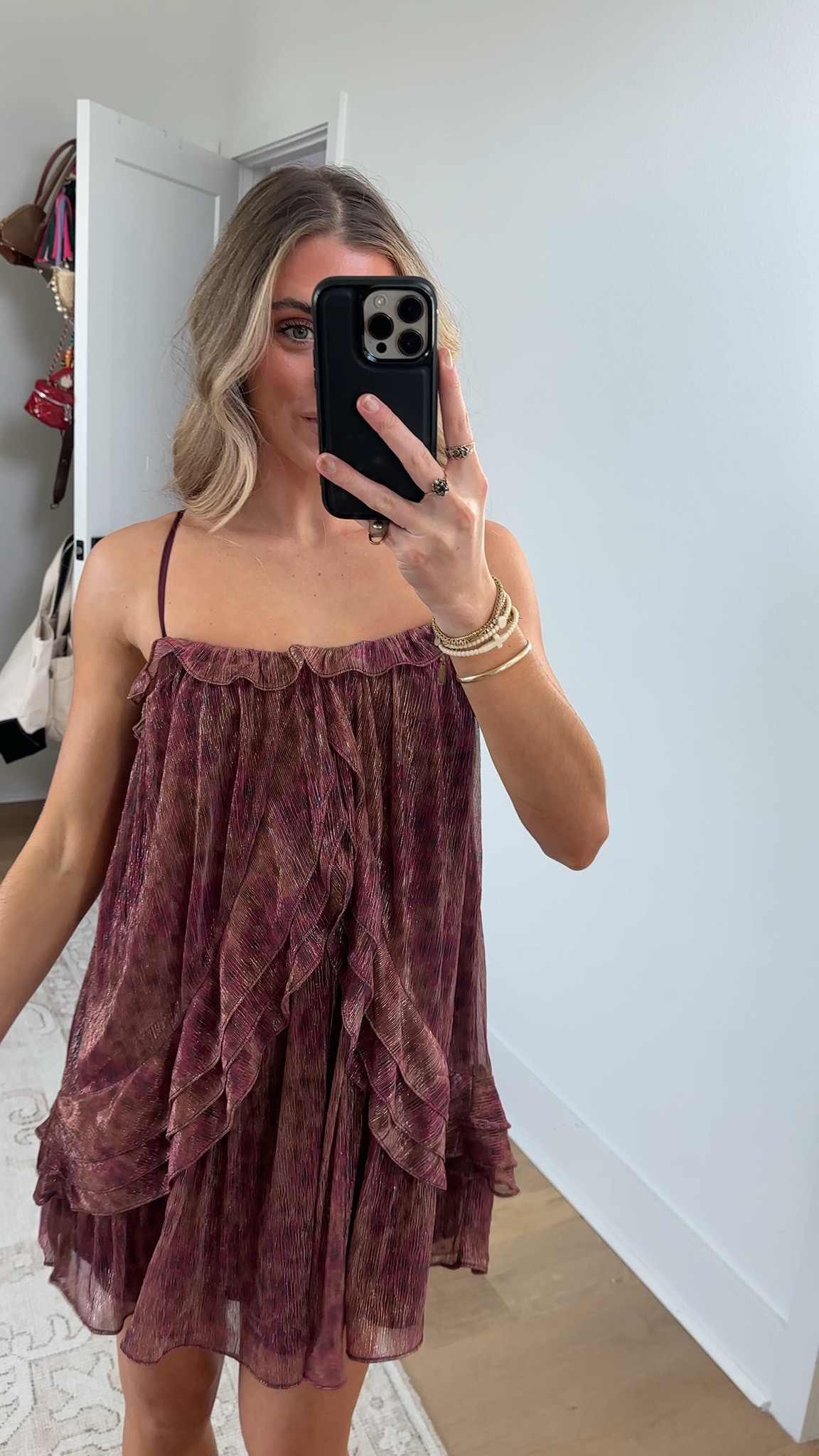 Shop 12th tribe size XS dress. My code is SLOANEV10. The Golden Hour Raspberry Ruffle Mini Dress is giving love-story. If the color pink, shimmery fabric, and soft ruffles make you happy then this dress is for you. Never let your wardrobe feel bland babe, because you're not.

#LTKSaleAlert #LTKootd #LTKValentine