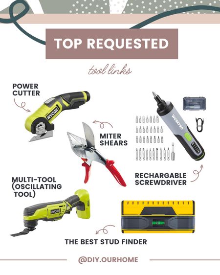 These are my top requested tool links! The power cutter and rechargeable screwdriver are a game changer for any household even if you aren’t renovating - I use them all the time!! 

#LTKfamily #LTKFind #LTKhome
