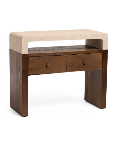 32x28 2 Drawer Faux Shagreen Console Table | TJ Maxx