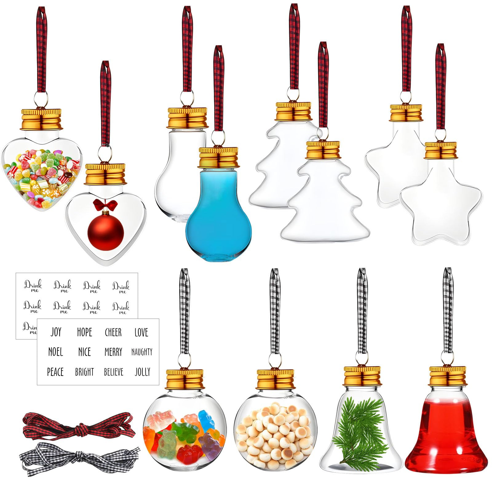 12 Stück Stransparenter Weihnachtskugeln Kunststoff, Weihnachtskugeln zum Befüllen, Christbaums... | Amazon (DE)