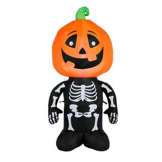 3.5 ft. Halloween Classics LED Skeleton Pumpkin | The Home Depot