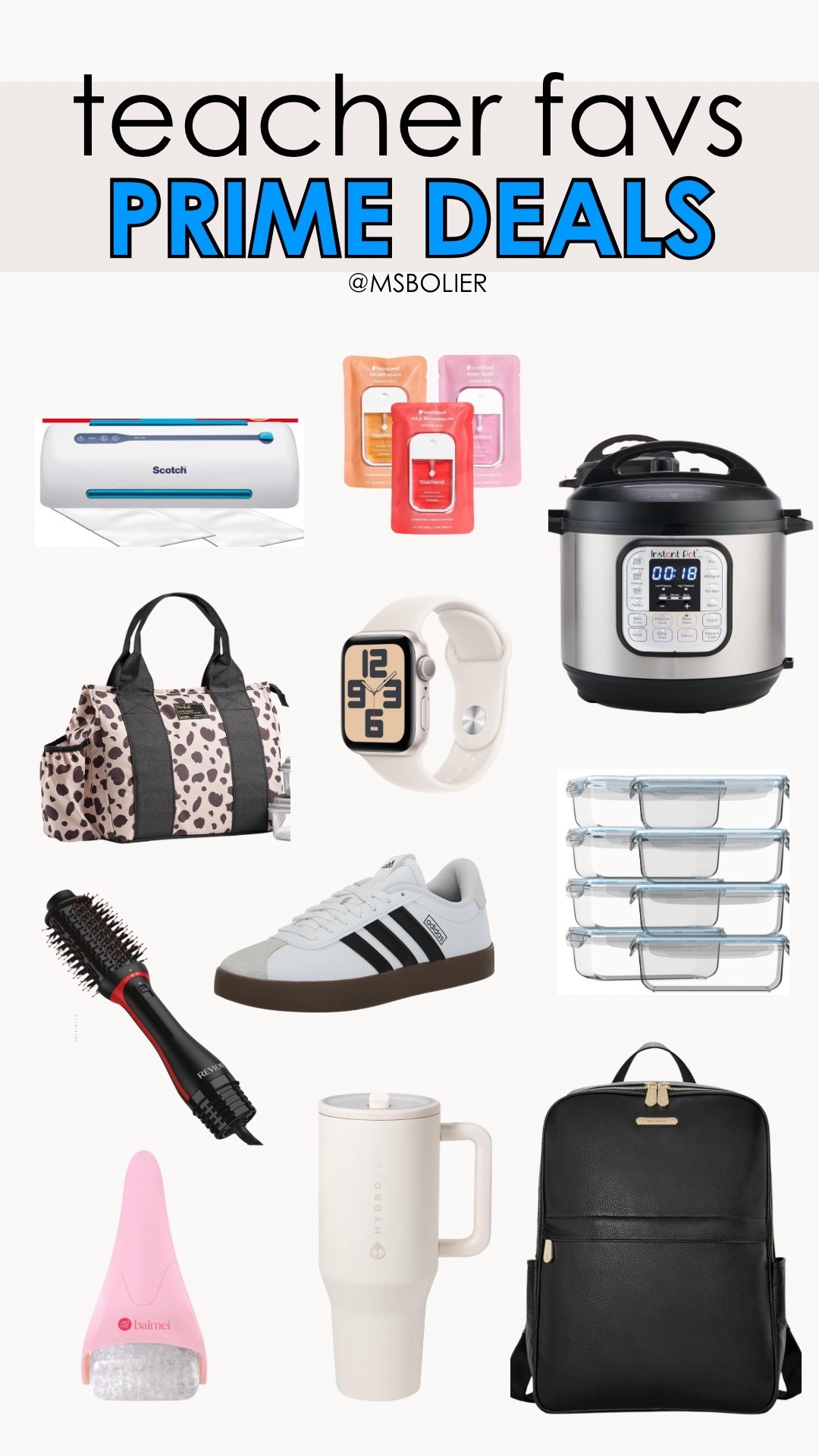 Teacher favs on sale for prime days!! 

laminator, hand sanitizer, instant pot, lunch bag, Apple Watch, glass Tupperware, one step hair dryer and styler, adidas sneakers, ice roller, hydrojug water bottle, teacher backpack laptop bag

| teacher favorites | middle school teacher | back to school 

#LTKSeasonal #LTKFindsUnder100