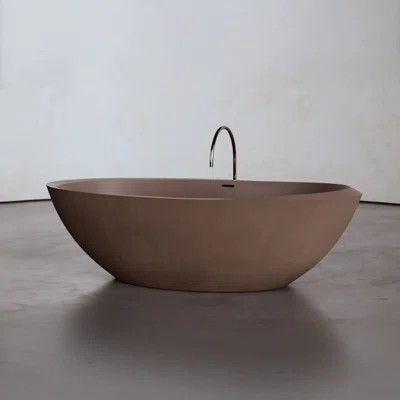 75" x 40" Freestanding Soaking Cement Bathtub | Wayfair North America