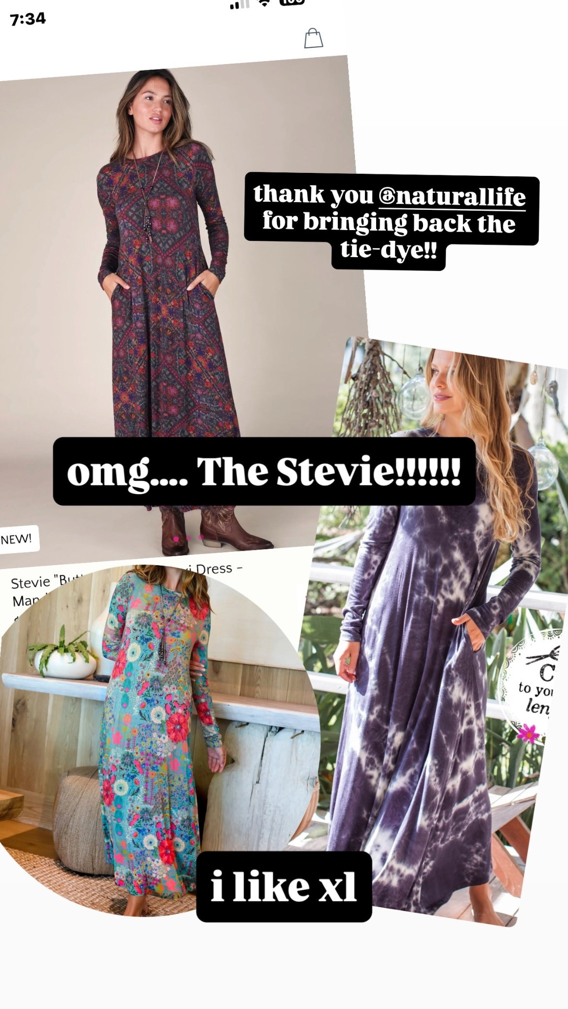 The only dress that breaks my jersey rule and owns my heart is now back in tie-dye and two new patterns! I like the extra large because I could put it in the dryer and play around with styling it, but I could definitely fit in a large as well