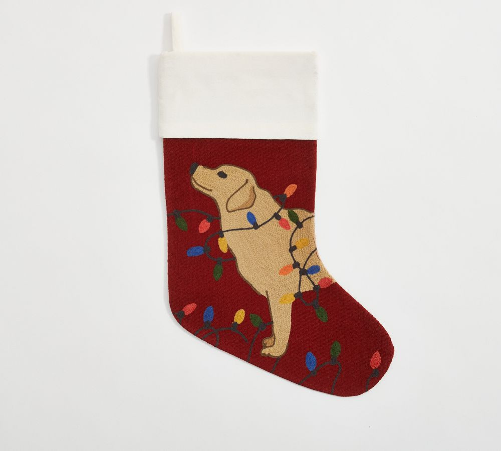 Tangled Labrador Crewel Stocking | Pottery Barn (US)