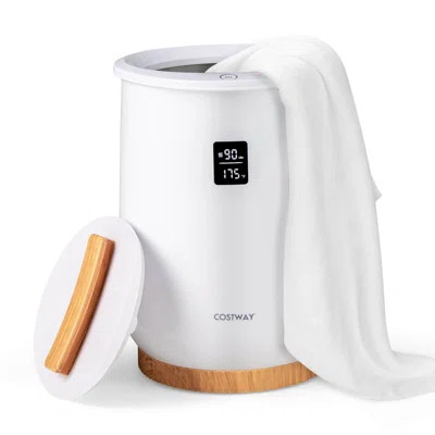Costway 20l Bathroom Towel Warmer Bucket With Fragrance Holder & Led Display White | Wayfair North America