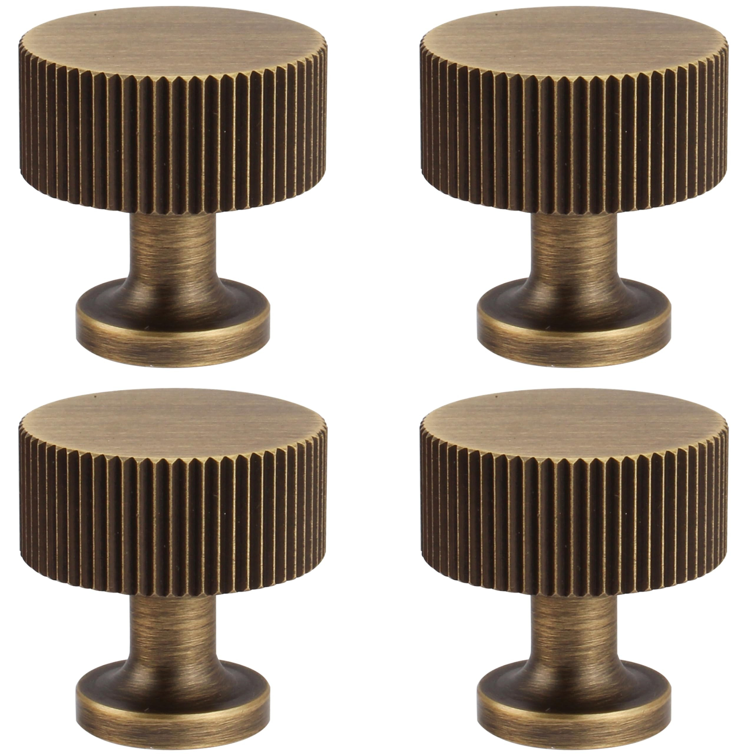 RZDEAL Antique Brass Cabinet Knobs Pulls, Solid Brass Cabinet Drawer Dresser Retro Knobs Traditio... | Amazon (US)