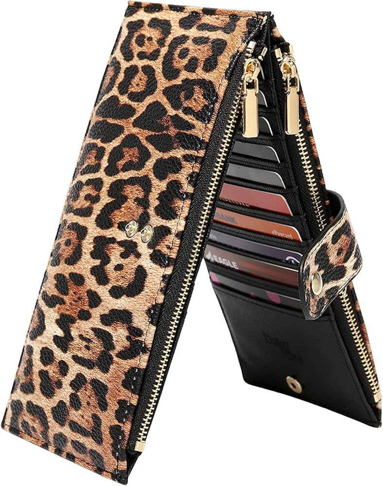 Daisy Rose Women’s Multi-Card Wallet - PU Vegan Leather Wallet for Women, RFID Blocking, Large ... | Amazon (US)