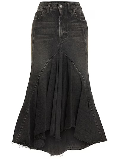 Balenciaga - Organic japanese denim mermaid skirt - Charcoal | Luisaviaroma | Luisaviaroma