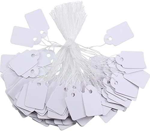 White Marking Tags Price Tags Price Labels Display Tags with Hanging String, 500 Pack (24 x 15 mm... | Amazon (US)