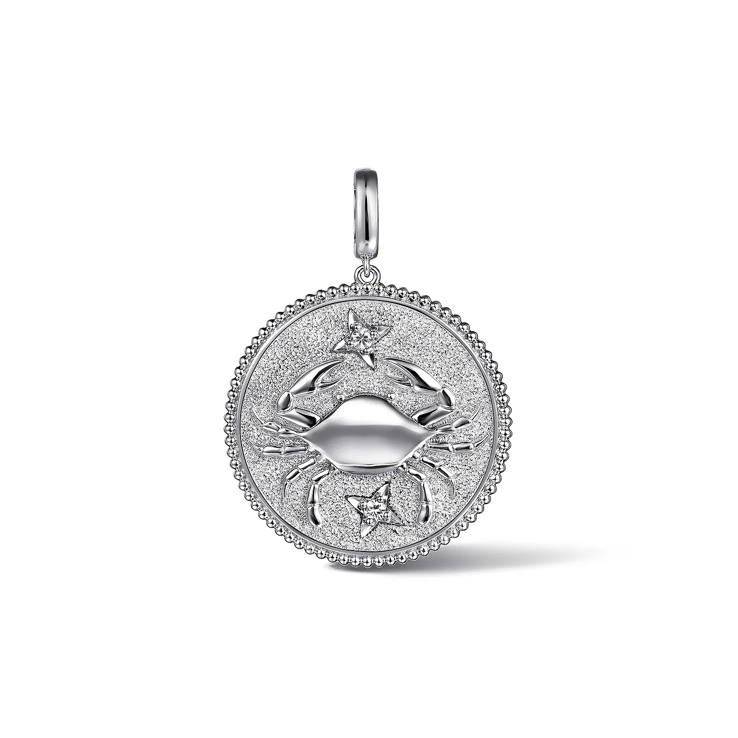 925 Sterling Silver White Sapphire Bujukan Cancer Medallion Pendant | Gabriel & Co. Fine Jewelry And Bridal