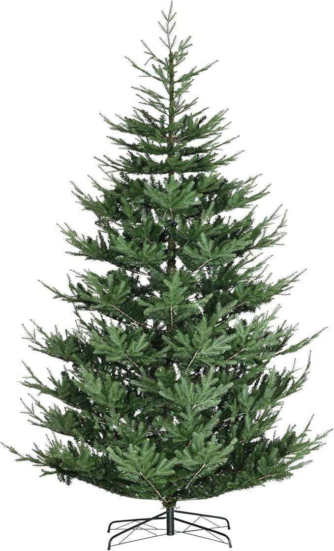 HOMCOM 7.5 Foot Artificial Christmas Tree, Nordic Pine Hinged Xmas Tree with 1218 Realistic Branc... | Amazon (US)